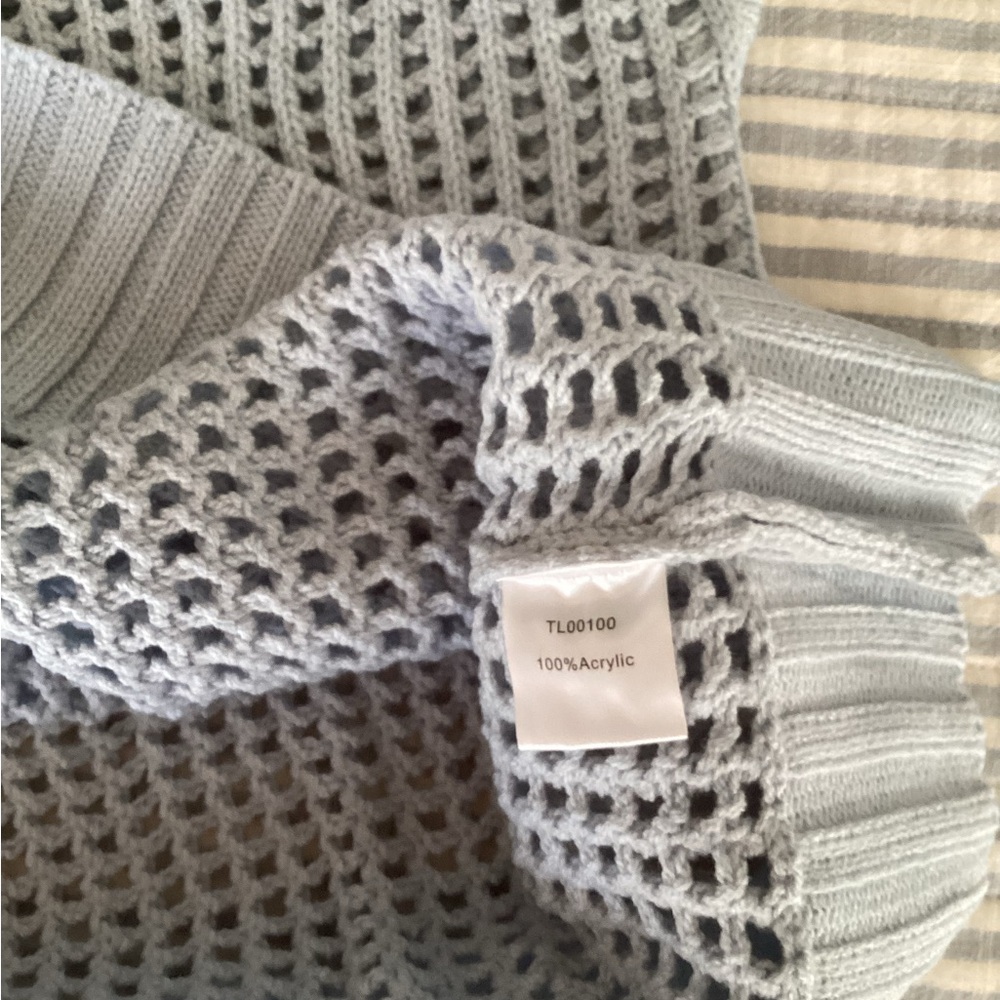Chic Light Blue Knit Short Sleeve Top